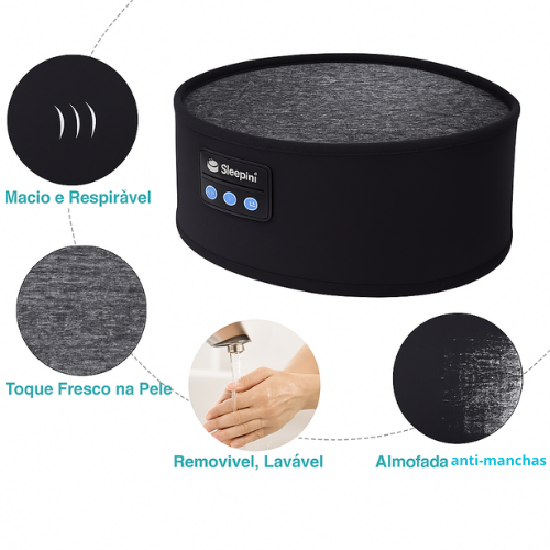 Smart Music-Bandana esportiva/Faixa de olhos para dormir-Bluetooth