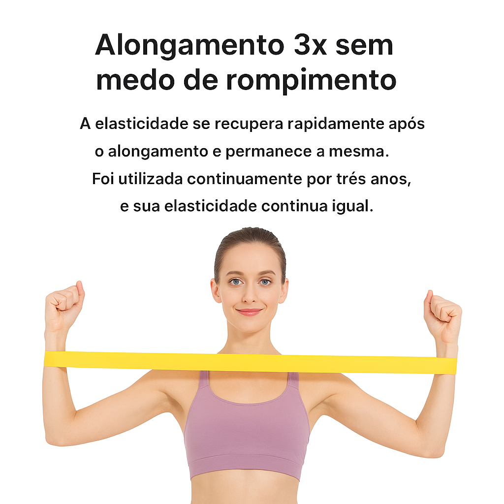Kit 5 peças - extensores elásticos para exercícios físico