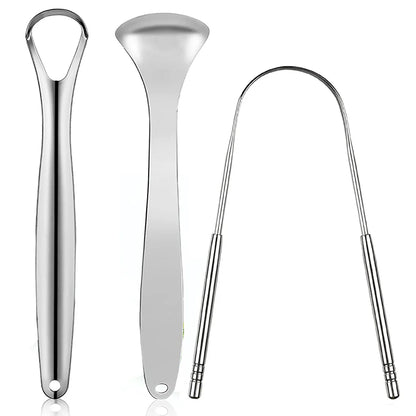 Kit raspador de língua inoxidável - saúde bocal